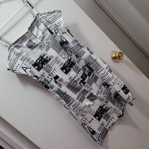 Shein news print mini dress